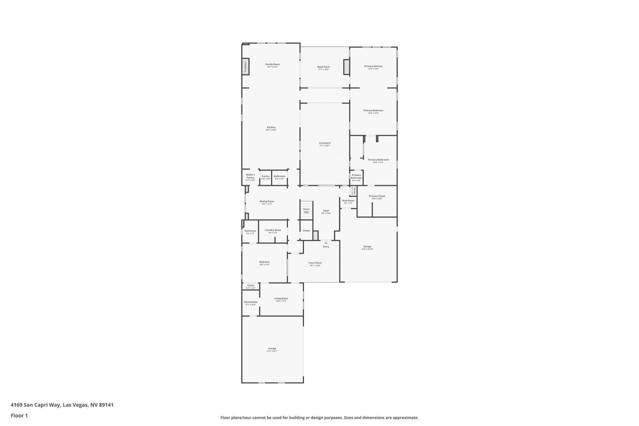 First floor plan for 4169 San Capri Way