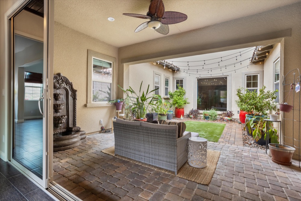 Private open-air courtyard framed by the residence